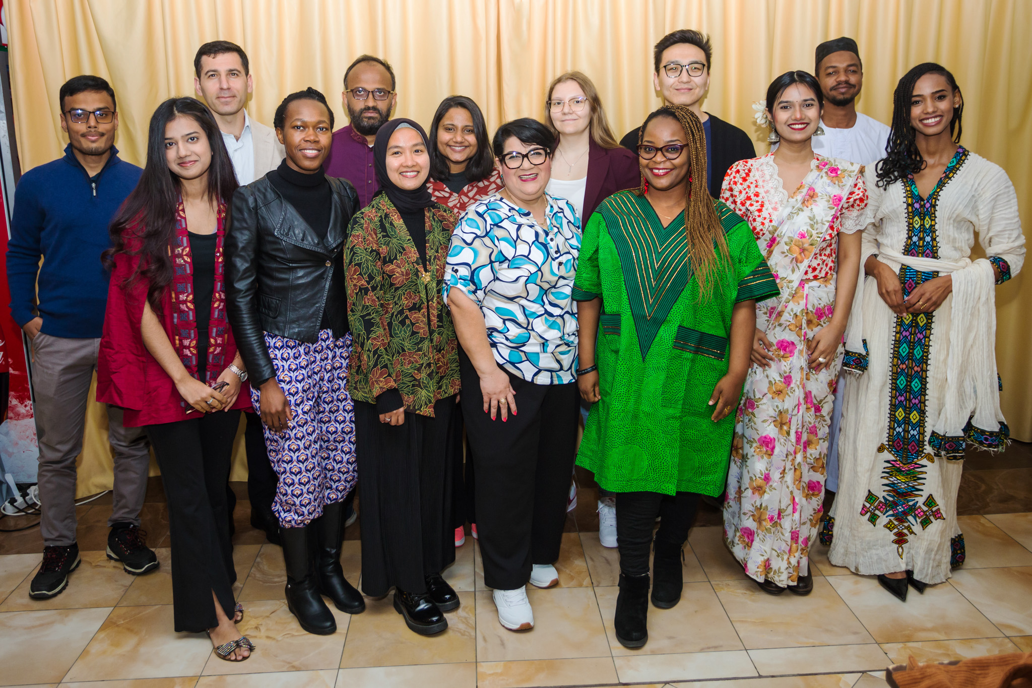 Participants of the “The Rhythm of Nature” programme at Széchenyi István University – students presented the cultural traditions of ten countries, which they also evoked through their attire (Photo: Márton Ódor)